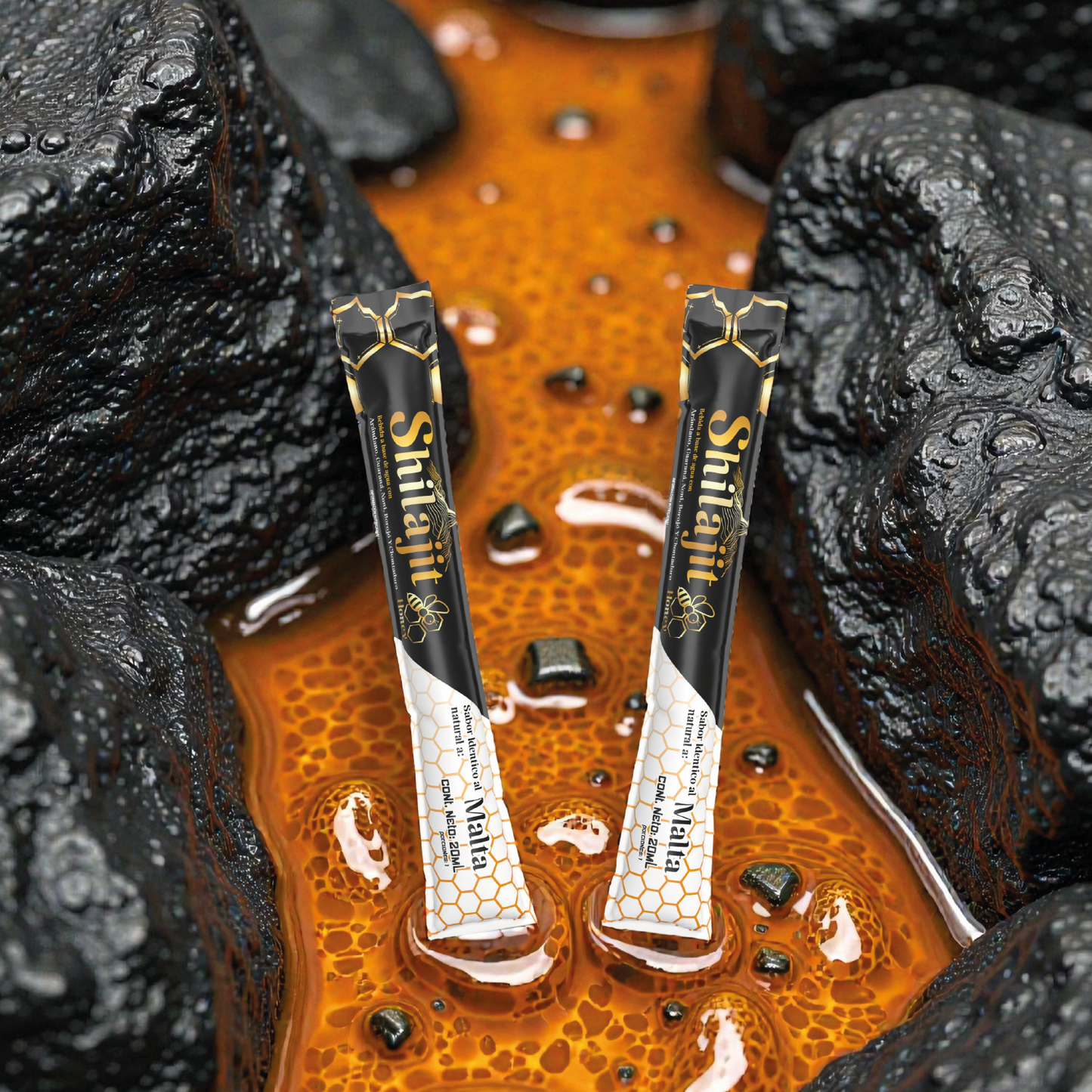 Shilajit Honey — Energía natural en sachet (15 x 20 ml)